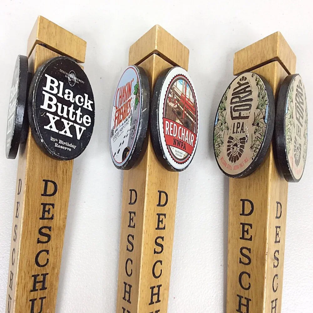 Lot of 3 Deschutes Brewing Beer Tap Handles Red Chair Black Butte XXV Foray‎ IPA